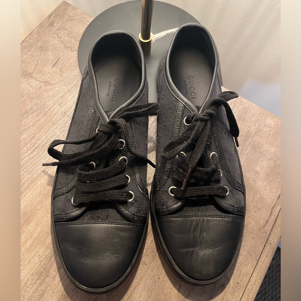 GUCCI Black GG Canvas Sneakers